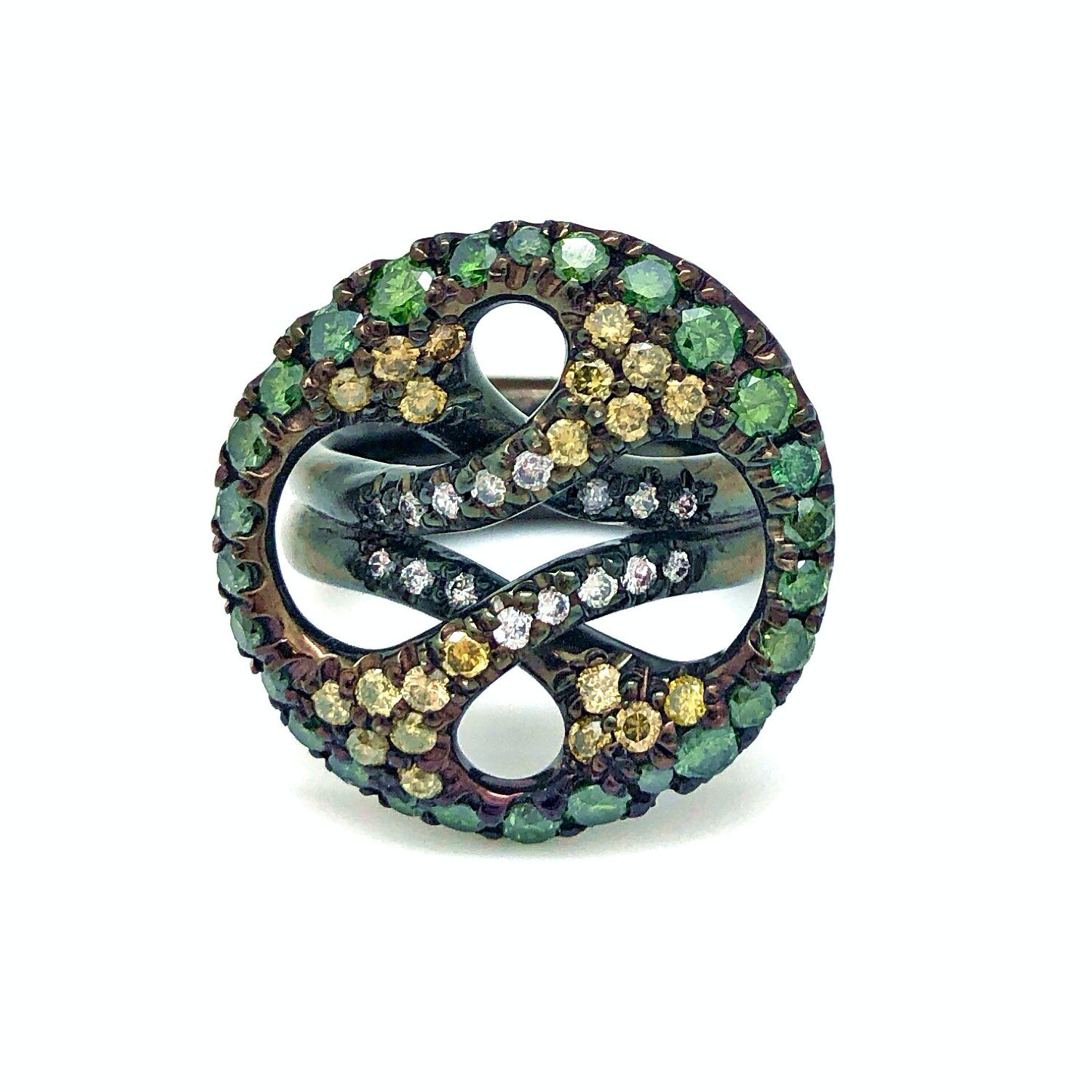green diamond ring front
